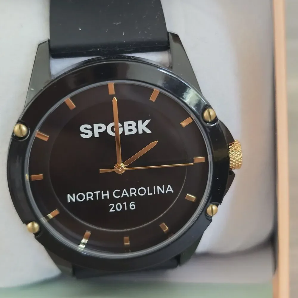 SPGBK Unisex Cumberland Black Silicone Band 44mm North Carolina 2016
